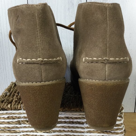 Sperry Stella Wedge Tan Suede Boots, Size 9 Med - Picture 4 of 9